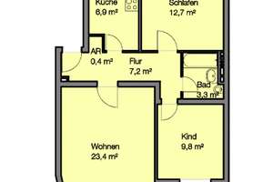 Hübsche Dreizimmerwohnung in Sündersbühl mit Loggia! Zeitmietvertrag bis August 2028! – Nansenstr. 11, 90439 Sündersbühl, Nürnberg – Vorschaubild 9
