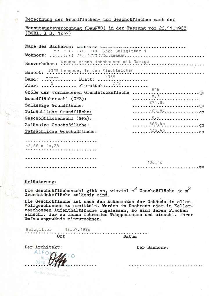 Berechnung Grundflächen