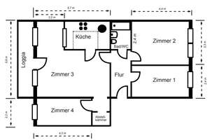 4 Zimmer Wohnung mit Balkon – Die vollständige Adresse der Immobilie erhältst du vom Anbieter., 12679 Marzahn, Berlin – Vorschaubild 2