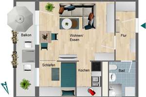 Generationsgerechte 1,5-Raumwohnung mit Aufzug und Balkon – Bodelwitzer Weg 49, 7381 Pößneck – Vorschaubild 3