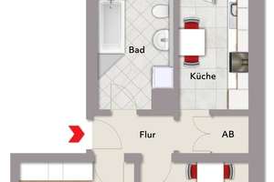 Gepflegte 2 Zimmer Wohnung - sofort verfügbar in zentraler Lage von Nürnberg! – Die vollständige Adresse der Immobilie erhältst du vom Anbieter., 90459 Galgenhof, Nürnberg – Vorschaubild 7