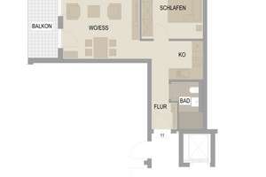 Klassischer 2-Zimmer-Grundriss mit Balkon und offener Küche – Die vollständige Adresse der Immobilie erhältst du vom Anbieter., 80689 Am Westbad, München – Vorschaubild 4