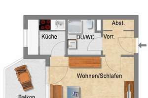 Helle 1-Zimmer-Wohnung mit EBK und schönem Balkon in Stuttgart-Heumaden – Bernsteinstraße 120, 70619 Heumaden, Stuttgart – Vorschaubild 11