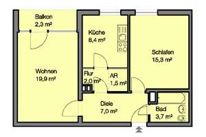 Geräumige Wohnung für Zwei! – Karwendelstr. 10, 90471 Langwasser Nordwest, Nürnberg – Vorschaubild 3