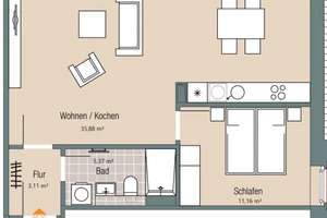 Nachmieter gesucht: Helle und moderne 2-Zimmer-Wohnung mit EBK – Die vollständige Adresse der Immobilie erhältst du vom Anbieter., 4318 Anger-Crottendorf, Leipzig – Vorschaubild 6