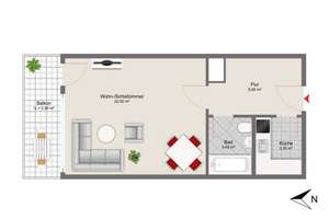 Kurzfristig beziehbar!
Gepflegtes 1-Zimmer-Apartment mit optimalen Grundriss und separater Küche – Die vollständige Adresse der Immobilie erhältst du vom Anbieter., 81477 Solln, München – Vorschaubild 7