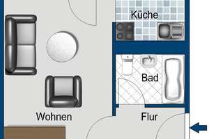 Kleine, feine 1-Zimmerwohnung für Sie! – Georg-Palitzsch-Str. 105, 1239 Prohlis-Süd, Dresden – Vorschaubild 2