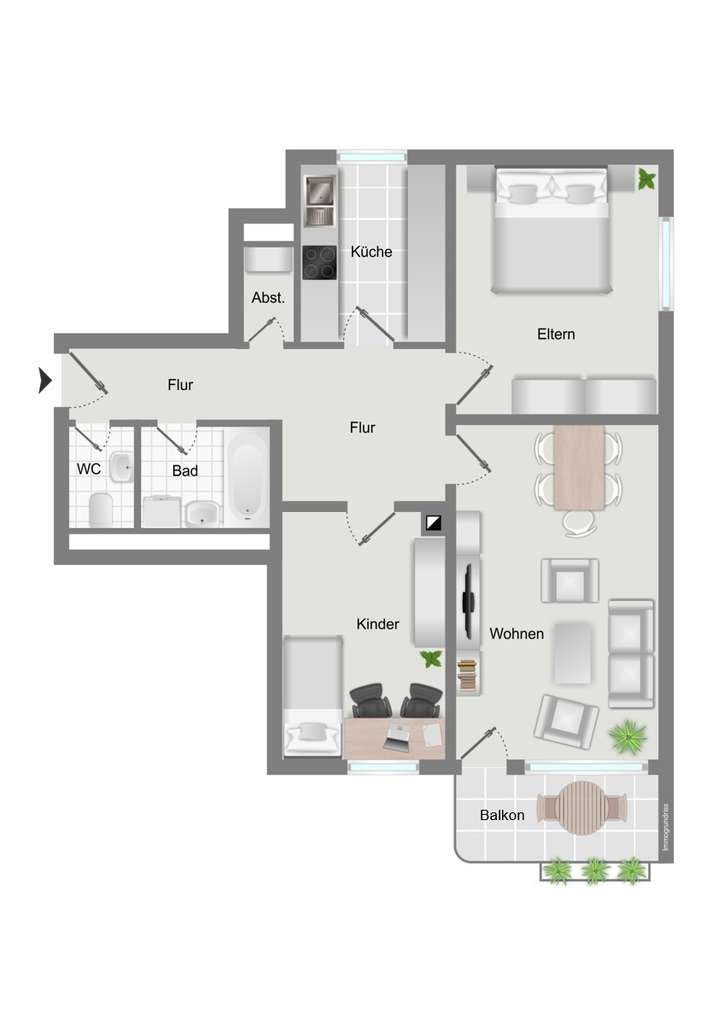Immobilie in Schwabmünchen - Kapitalanlage mit Wertsteigerungspotenzial:
3-Zimmer-Wohnung mit Südbalkon und Stellplatz - Bild 4