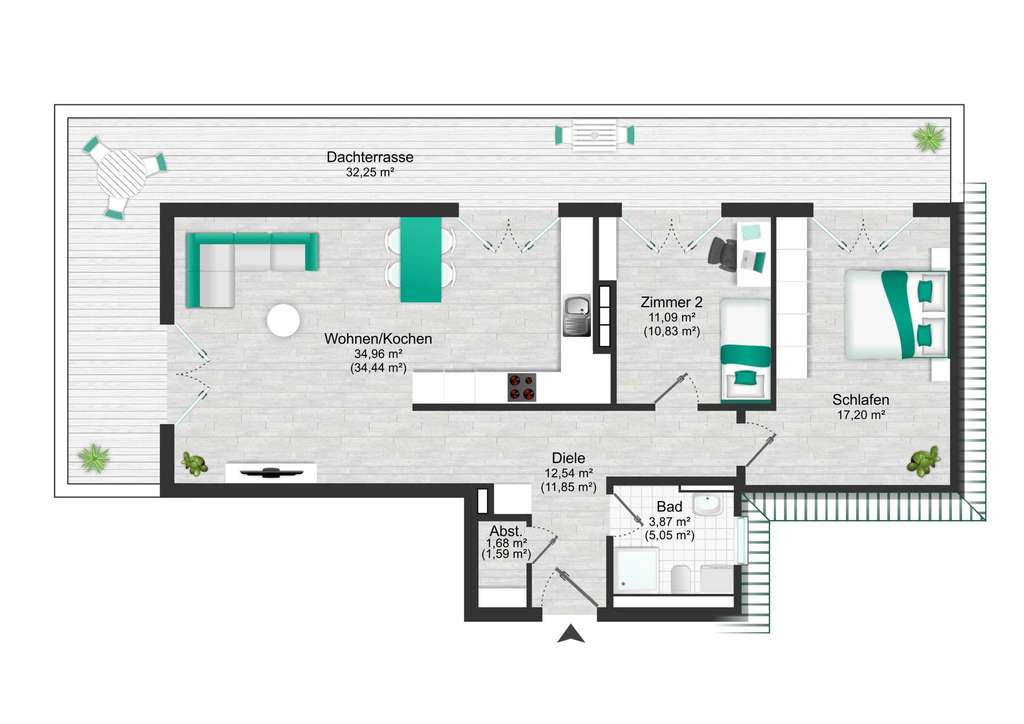 Immobilie in Emmingen-Liptingen - 3-Zimmer Penthouse-Wohnung mit großer Dachterrasse – Neubau in Emmingen - Bild 0