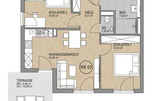 3-Zimmer EG Wohnung mit Terrasse und Gartenanteil – Steinenbergstraße 38, 72764 Reutlingen-Mitte, Reutlingen – Vorschaubild 2