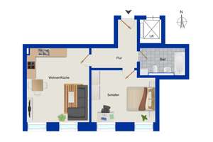 Denkmalschutz: 2-Zimmer-Wohnung als Kapitalanlage im Waldstraßenviertel in Leipzig – Die vollständige Adresse der Immobilie erhältst du vom Anbieter., 4105 Zentrum-Nordwest, Leipzig – Vorschaubild 6