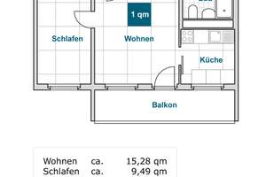 Sanierte 2 Raum-Wohnung mit Balkon! – Limbacher Weg 4, 1169 Gorbitz-Süd, Dresden – Vorschaubild 3