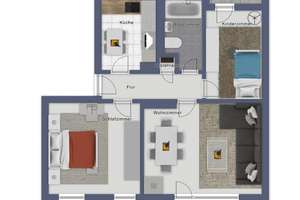 Vermietete 3-Zimmer-Wohnung mit 2 Balkonen in Oldenburg Osternburg zu verkaufen! – 26135 Osternburg, Oldenburg (Oldenburg) – Vorschaubild 2