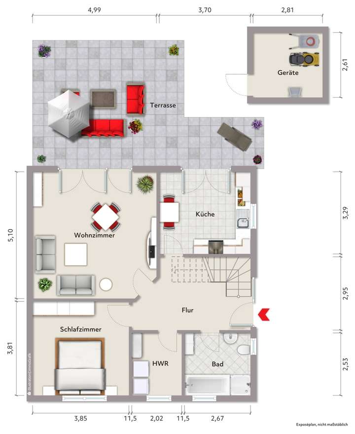 Grundriss Erdgeschoss (nicht m
