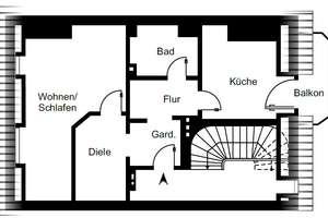 Attraktive 1-Raum-Dachgeschosswohnung mit zusätzlicher Nutzfläche im Spitzboden – Rothenburger Straße 16, 1099 Äußere Neustadt, Dresden – Vorschaubild 6