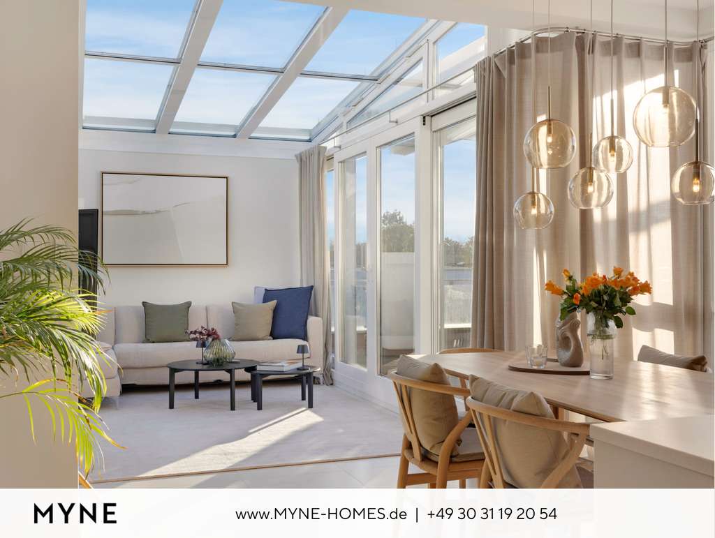 Ferienimmobilie im Miteigentum: Penthouse mit Dachterrasse und Sauna, 2 min vom Strand