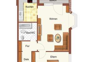 2 Zimmer Wohnung am grünen Stadtgraben