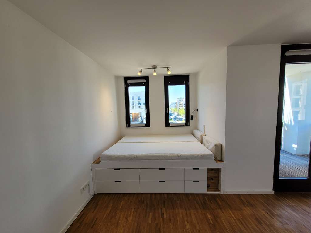 Vollständig renovierte 1-Zimmer-Wohnung mit Südwest-Balkon und Einbauküche im Europaviertel