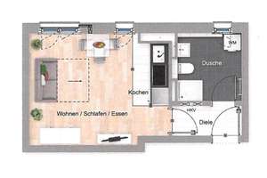 Moderne 1-Zimmer-Wohnung mit Einbauküche in Mittersendling, München – Konrad Celtis Straße 105, 81369 Mittersendling, München – Vorschaubild 11