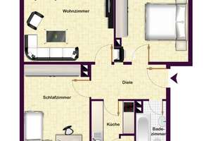 Top renovierte voll  möblierte 3 Zimmerwohnung mit Parkplatz und Garten (Mitbenutzung) in zentraler  – Die vollständige Adresse der Immobilie erhältst du vom Anbieter., 53123 Duisdorf, Bonn – Vorschaubild 9
