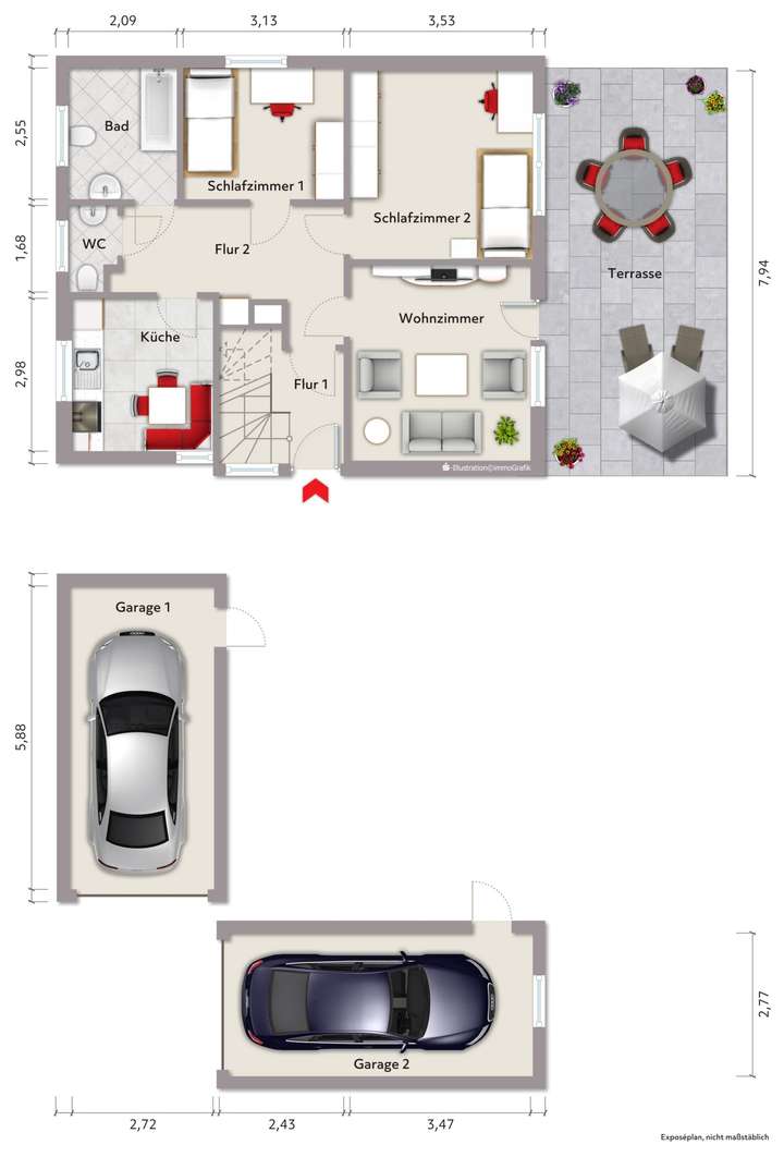 Grundriss Erdgeschoss (nicht m