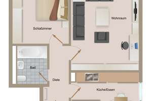 Barrierefreie 2 Zimmer Wohnung mit Balkon und TG-Platz in Stuttgart- Giebel – 70499 Giebel, Stuttgart – Vorschaubild 12