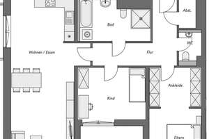 Exklusive barrierefreie Neubauwohnung in ruhiger Lage mit Südbalkon – Die vollständige Adresse der Immobilie erhältst du vom Anbieter., 45239 Werden, Essen – Vorschaubild 2