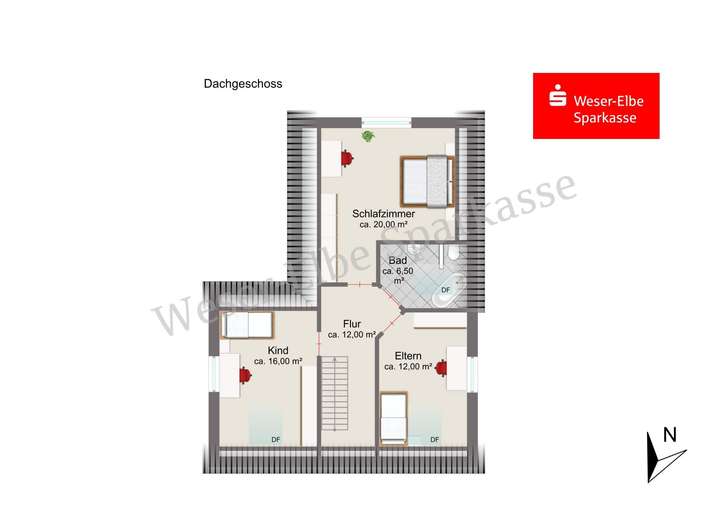 Grundriss vom Dachgeschoss