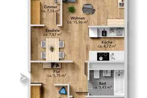 4-Raumwohnung mit EBK und top Aussicht – Paul-Bertz-Straße 61, 9120 Helbersdorf, Chemnitz – Vorschaubild 21