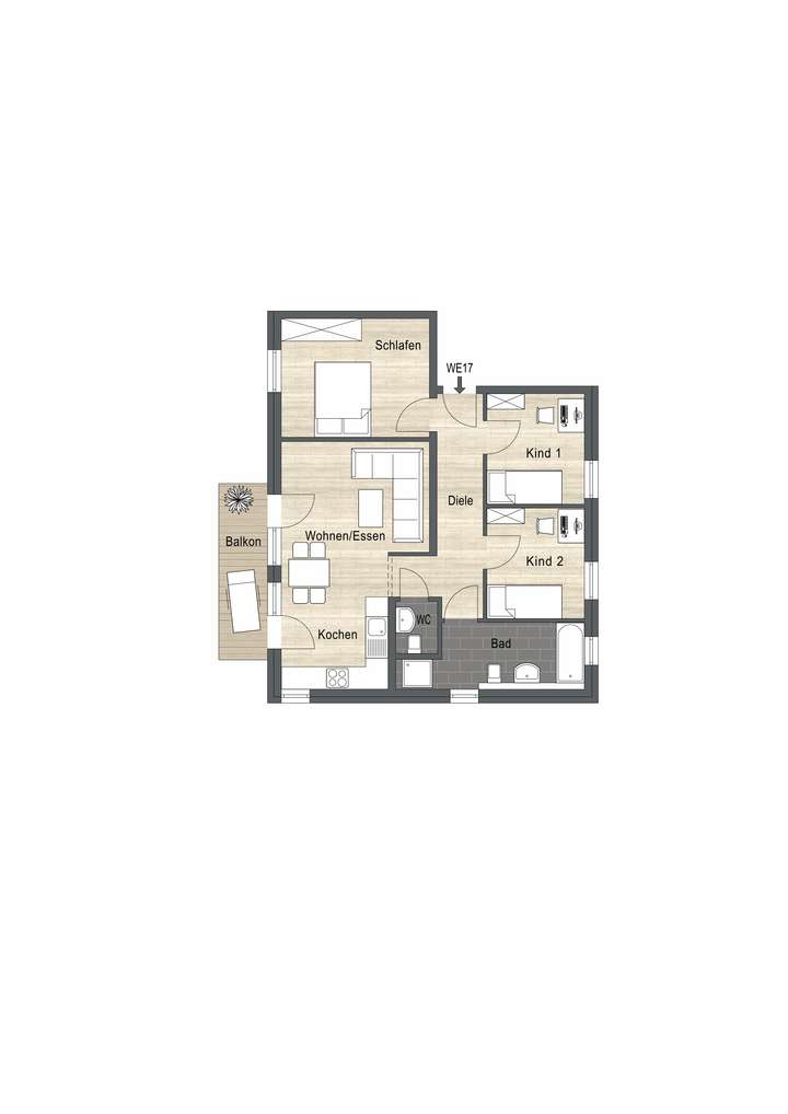 Grundrissplan WE Nr. 17