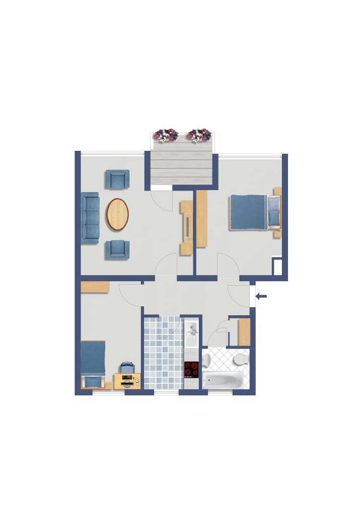 LEERE DREI ZIMMER WOHNUNG MIT SÜD BALKON!, Duisburg – Bild 3