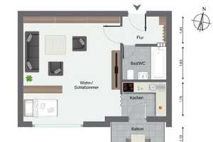 Gemütliche 1-Zimmer-Wohnung mit Balkon & Stellplatz - 50m zu Lidl Zentrale - Für Singles/Pendler! – Heilbronn (Kreis) – Vorschaubild 7