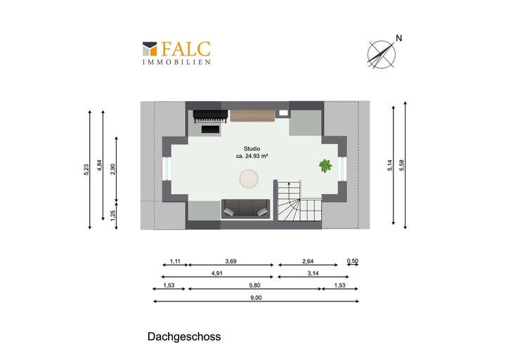 Grundriss Dachgeschoss WE05