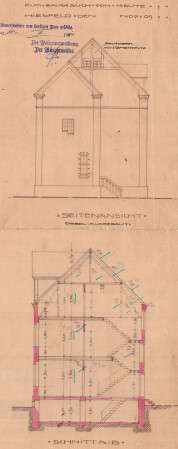 Ansicht und Schnitt Wohnhaus