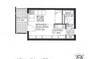HELL UND GUT VERMIETET - 1 ZIMMER-WOHNUNG MIT HERRLICHEM FERNBLICK  – Die vollständige Adresse der Immobilie erhältst du vom Anbieter., 65187 Biebrich, Wiesbaden – Vorschaubild 8