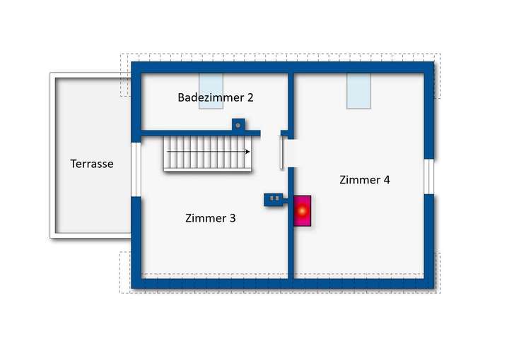 Grundrissskizze Dachgeschoss 