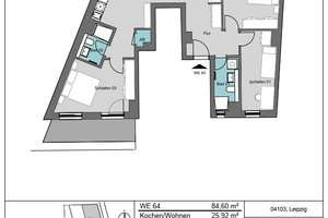 Neubau! Stilvolle 4-Zimmer-Wohnung mit Terrasse & Einbauküche im Zentrum-Ost – Ludwig-Erhard-Straße 23-25, 4103 Zentrum-Ost, Leipzig – Vorschaubild 7