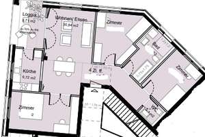 Wohnglück - 3 Zimmer-Wohnung Neubau – Heinestr. 43 A, 64295 Darmstadt-West, Darmstadt – Vorschaubild 2