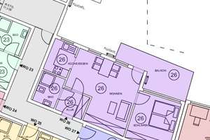 Renovierte 2-Zi.-Wohnung voll möbliert, in gepflegter Wohnanlage – Die vollständige Adresse der Immobilie erhältst du vom Anbieter., 70567 Möhringen-Mitte, Stuttgart – Vorschaubild 2