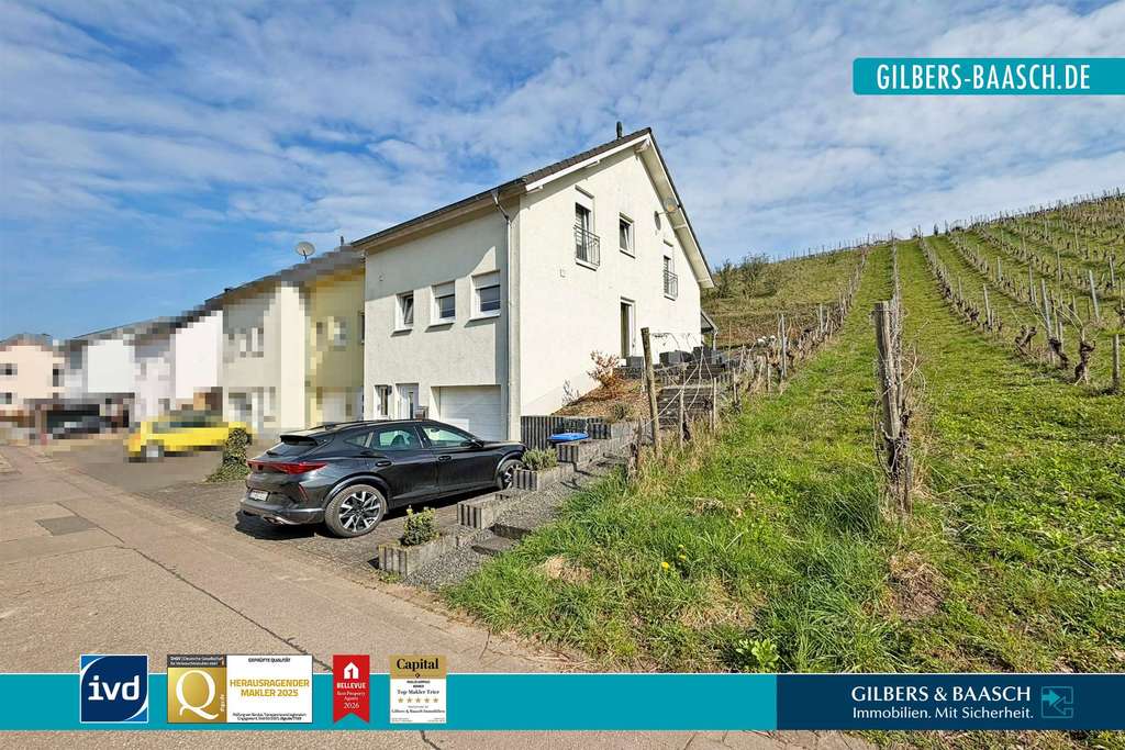 Immobilie in Wiltingen - Wiltingen: Modernes Reihenendhaus, ideal für Familien, mit Garage, großer Terrasse und Hanggarten - Bild 0