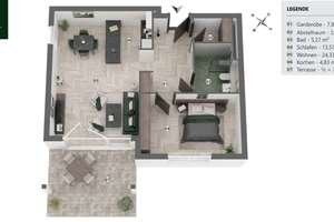 Moderne 2-Zimmer-Neubauwohnung mit Terrasse & großem Garten in Würzburg-Heidingsfeld – Die vollständige Adresse der Immobilie erhältst du vom Anbieter., 97084 Heidingsfeld, Würzburg – Vorschaubild 13