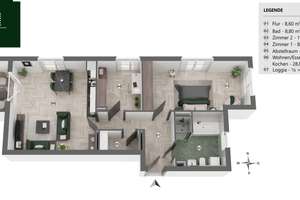 Helle moderne 3-Zimmer-Wohnung im Würzburger Hubland mit Balkon und TG-Stellplatz – Die vollständige Adresse der Immobilie erhältst du vom Anbieter., 97074 Frauenland, Würzburg – Vorschaubild 10