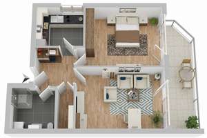 Uppenberg! Traumhafte Aussicht – mitten im Herzen der Stadt! 2- Zimmerwohnung mit TG- Stellplatz – Die vollständige Adresse der Immobilie erhältst du vom Anbieter., 48159 Uppenberg, Münster – Vorschaubild 6