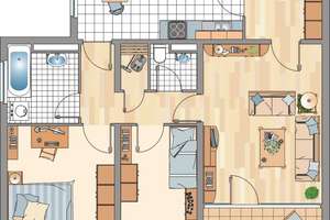 Wohnfühlwohnung, 3 Zimmer mit Balkon