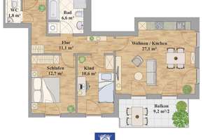 Perfekte Wohnung mit Charme im Erstbezug!  – Die vollständige Adresse der Immobilie erhältst du vom Anbieter., 1219 Leubnitz-Neuostra, Dresden – Vorschaubild 8