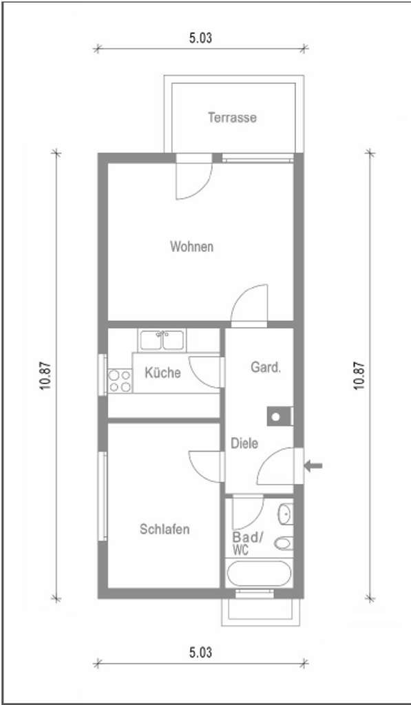 Geschmackvolle 2-Zimmer-Souterrain-Wohnung mit Balkon und EBK in Heidelberg