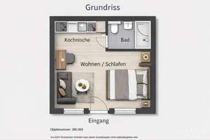 Kapitalanlage: 1 Zimmer-Studentenwohnung in Augsburg – Die vollständige Adresse der Immobilie erhältst du vom Anbieter., 86169 Firnhaberau, Augsburg – Vorschaubild 2