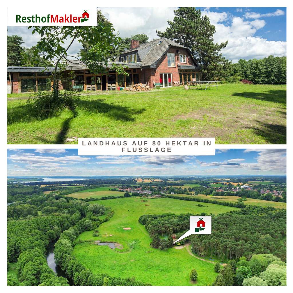 Immobilie in Groß Grönau - Landhaus auf 80 Hektar in Flusslage - Bild 0