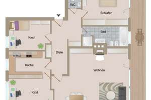 120 m² mit Loft-Option: 60 m² Wohn-/Ess-/Kü-Bereich, großer Südbalkon! – Die vollständige Adresse der Immobilie erhältst du vom Anbieter., 80686 Friedenheim, München – Vorschaubild 11