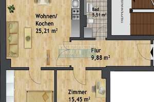 Entspannt investieren! + Vermietete 3 Zimmer mit Balkon + Tageslichtbad mit Fußbodenhzg. + Parkett – William-Zipperer-Straße 120 f, 4179 Leutzsch, Leipzig – Vorschaubild 6
